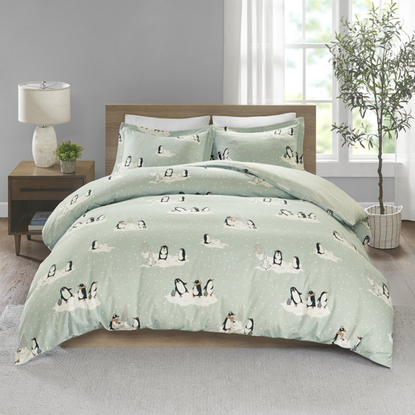 The Holiday Aisle® Bruce Flannel Cotton Flannel Novelty Duvet Cover Set